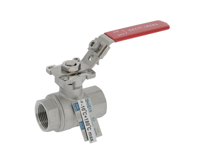Stainless steel ball valve 715XS 2 piece body BSP + ISO pad 1/2''